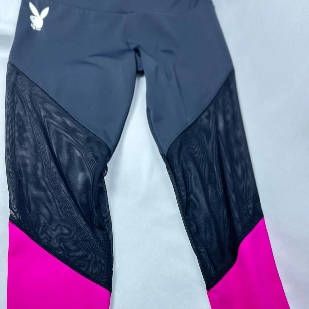 🅽🅴🆆 𝗥𝗔𝗥𝗘 𝐏𝐋𝐀𝐘𝐁𝐎𝐘 x Onzie black fuchsia 💕 mesh track legging, S/M